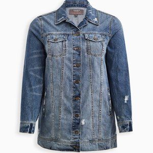 Medium Wash Longline Denim Jacket